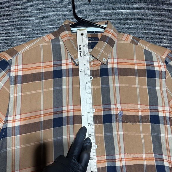 Marc O’Polo Shirt Men’s M Blue Orange Shape Fit Long Sleeve Button Up - Picture 5 of 12